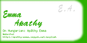 emma apathy business card