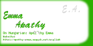 emma apathy business card